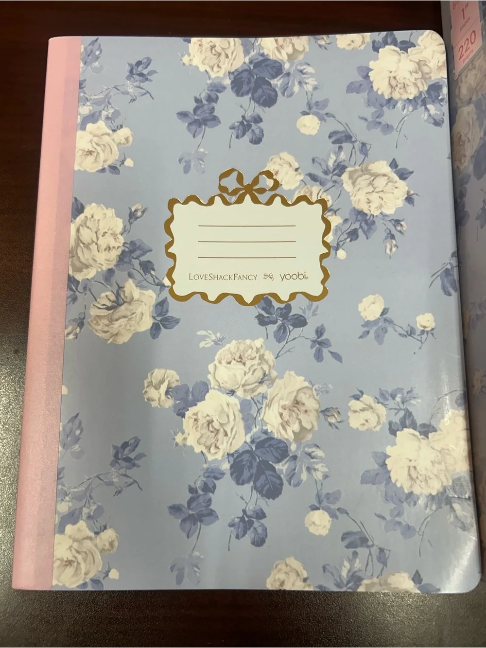 LoveShackFancy Blue Floral Notebook & Planner Set with Pink Accents